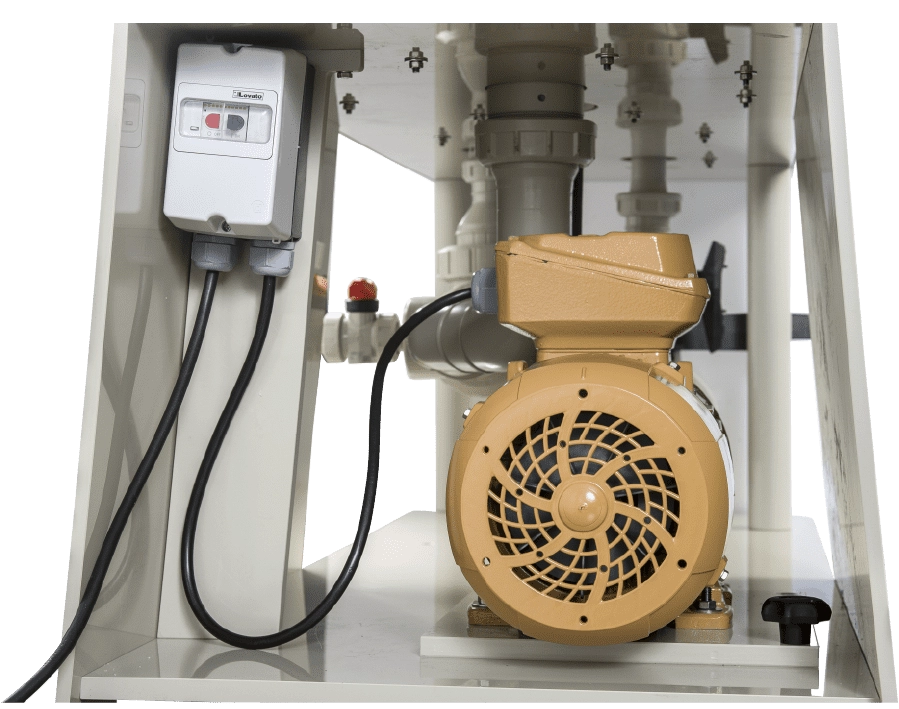 Detailfoto van de filterpomp serie 15 van Hendor met bediening en elektromotor