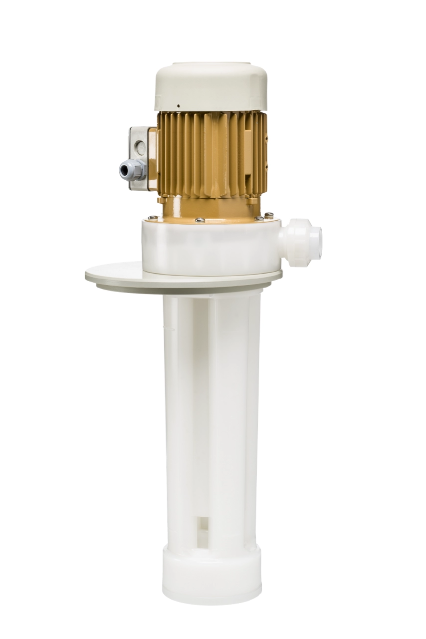 Vertical immersion pump D124-PVDF from Hendor with optional mounting plate
