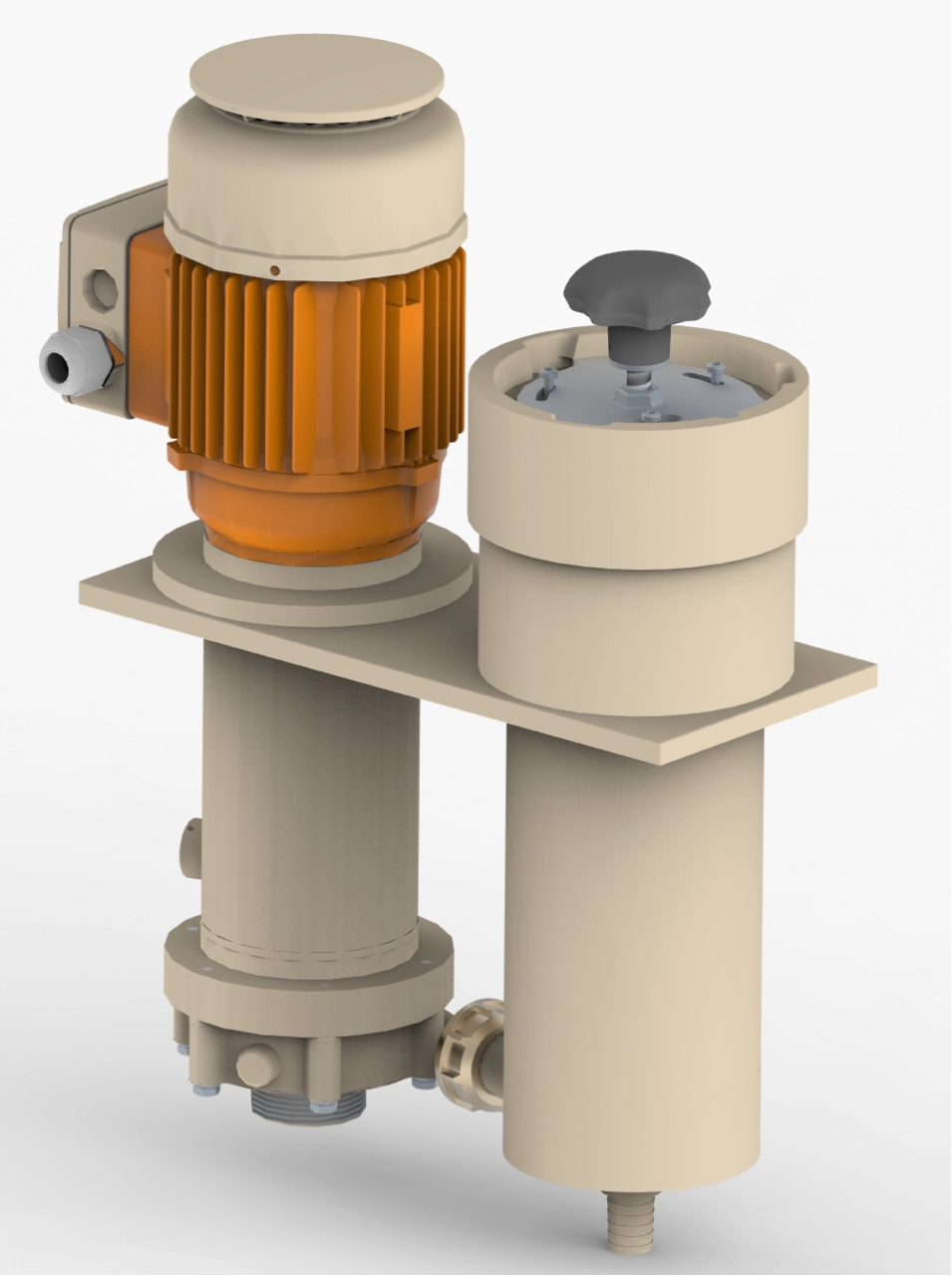 Hendor magnetisch angetriebene Vertikaltauchpumpe für schaumempfindliche Lösungen mit 1-Kerzen-Filterkammer 