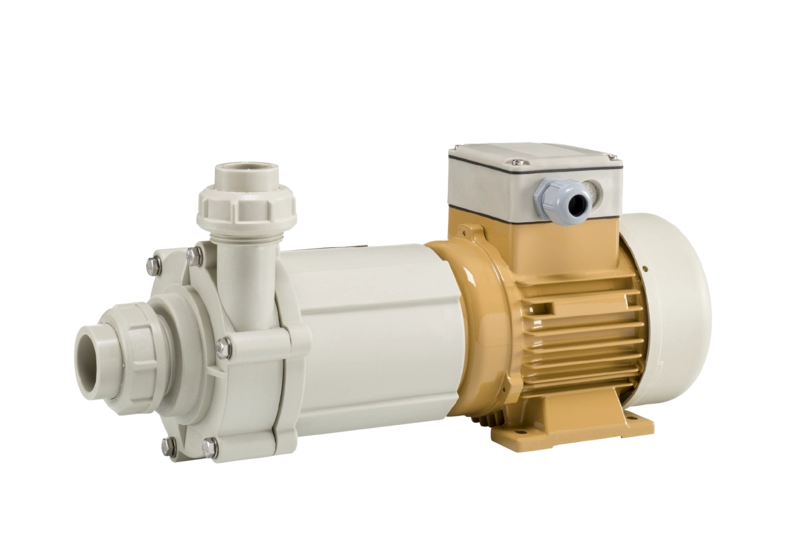 Horizontal thermoplastic magnetic drive pump MX40-PP from Hendor 