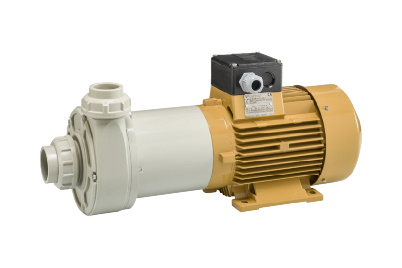 Horizontal thermoplastic magnetic drive pump M150-H-PP from Hendor 