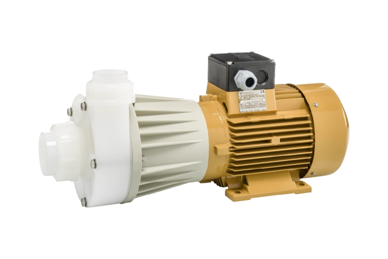 Horizontal thermoplastic magnetic drive pump M150-H-PVDF from Hendor 