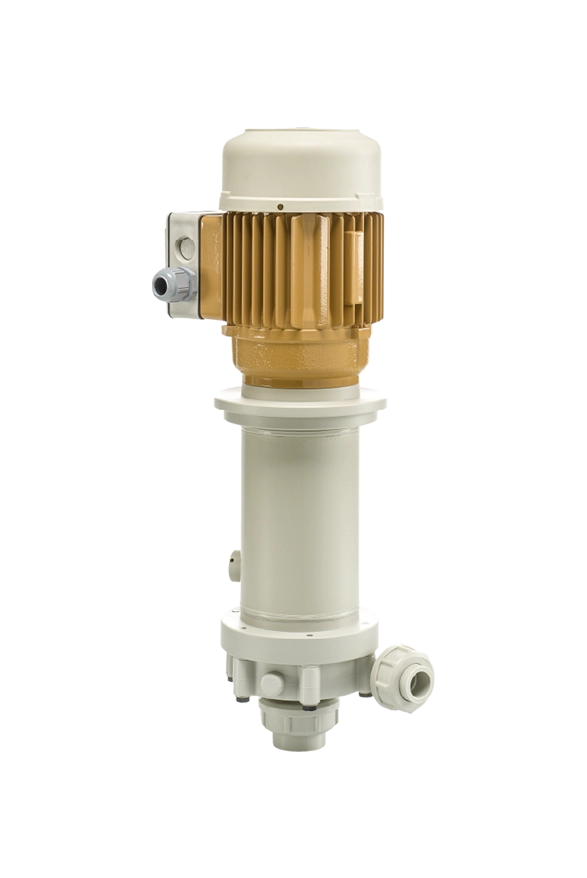 Magnetic driven vertical immersion pump from Hendor for foam sensitive solutions 