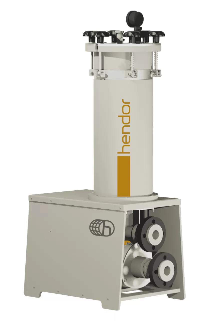 Sistema de filtración de disco horizontal HE-FSD-72-HT-S110 de Hendor para la aplicaciónes de sellados en calientes