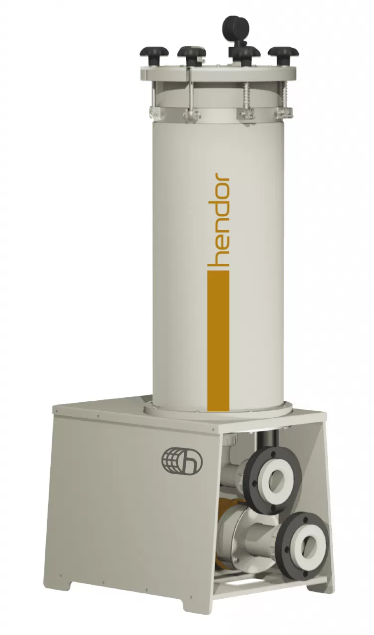 Horizontales Scheibenfiltrationssystem HE-FSD-153-HT-S300 von Hendor für Heißdichtungsanwendungen