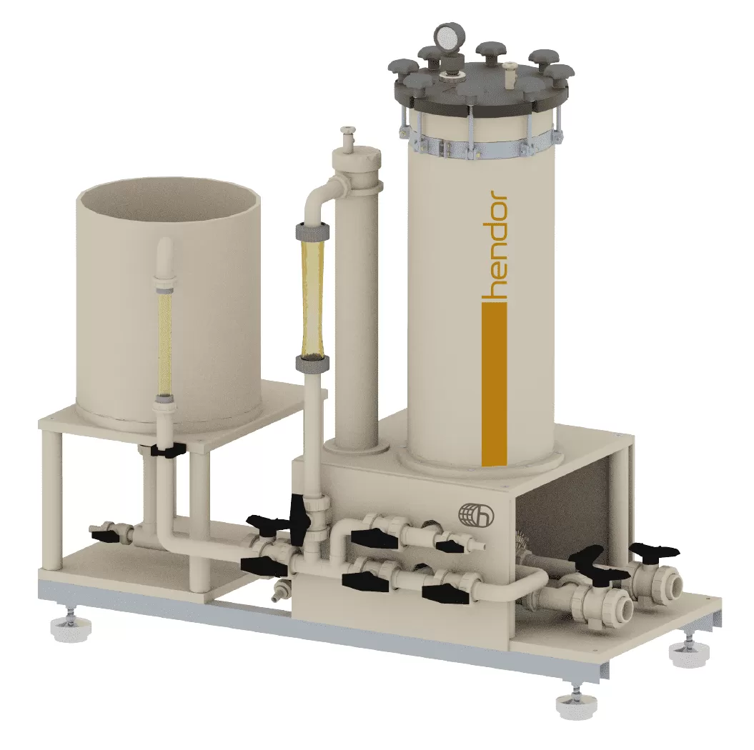 Sistema de filtración de níquel satinado HE-SNF-600 de Hendor 